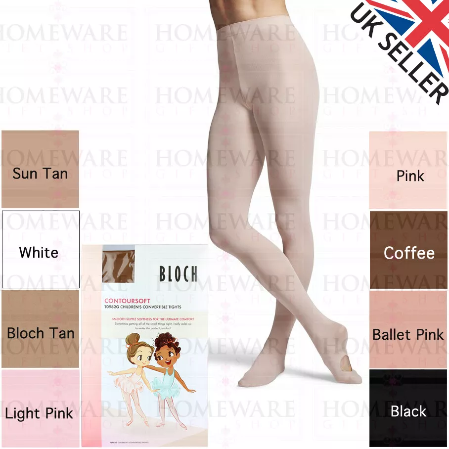 BLOCH GIRLS CONVERTIBLE BALLET DANCE TIGHTS PINK TAN BLACK WHITE COFFEE  SUNTAN