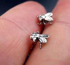 House Fly Earrings Sterling Silver NEW Bug Vintage 90's Stud/Post Flies Insect