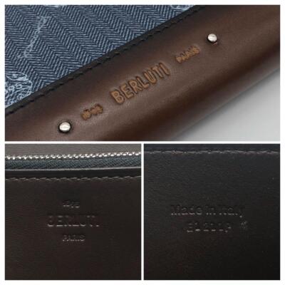 Berluti Itauba Round Zipper Long Wallet Blue Leather | eBay Berluti Itauba Round Zipper Long Wallet Blue Leather | eBay