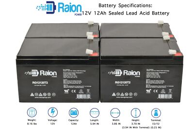 Raion Power 12V 12Ah Battery For Electra Scooter - 4PK