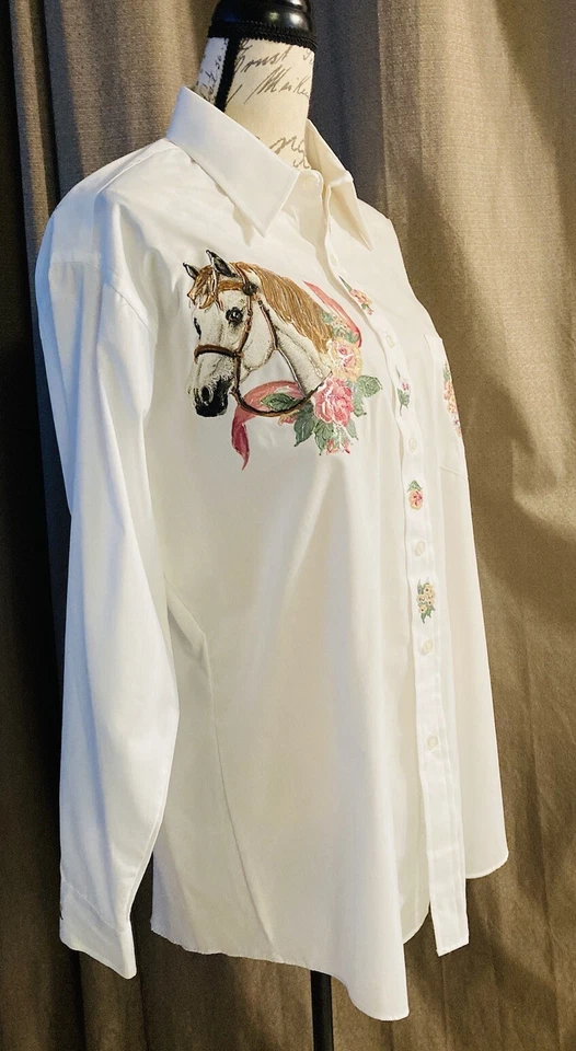 IMAGINE 系列马术手绘衬衫衬衫可穿戴艺术 L — 第 2/4 张图片