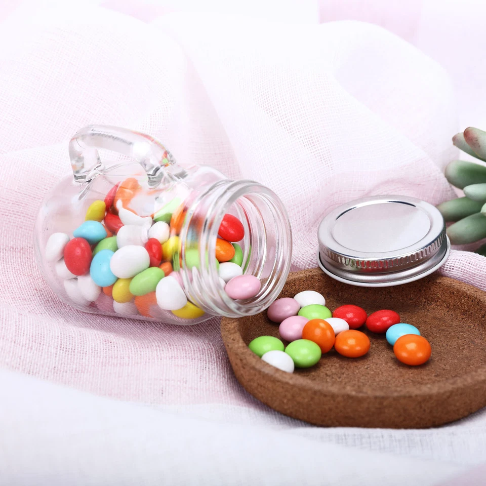 FRASCOS DE VIDRIO TRANSPARENTES de albañil de 4 oz con asas para regalos de boda fiesta OFERTA Foto 4 de 4