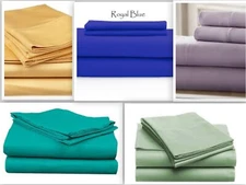  Persian Collection Flat Sheet 1800 Count Wrinkle Free Soft Solid Top Sheets New