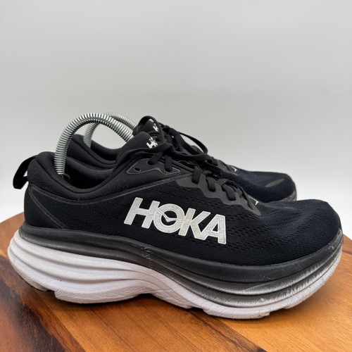 Hoka One One Bondi 8 Damenschuhe 10,5 breit schwarz Laufen sportlich Fitnessstudio Turnschuhe