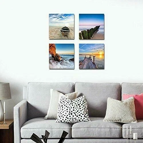 Wieco Art - Seaview Modern Seascape Giclee Canvas Prints Artwork Contemporary - Image 4 of 4