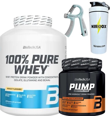 Biotech USA 100% Pure Whey 2270g + Pump Caffein FREE + Bonus