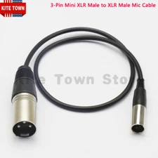 3-Pin Mini XLR Male to 3-Pin XLR Male Lavalier Microphone Cable Mic Cord