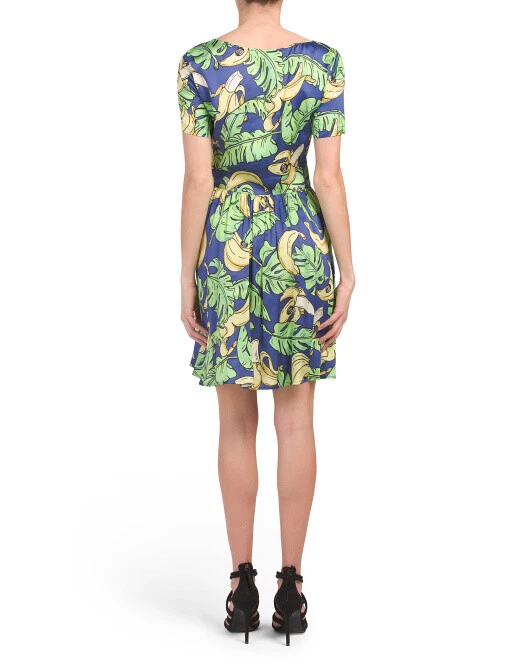 Abito manica corta Love MOSCHINO stampa banana nuovo con etichetta tg 6