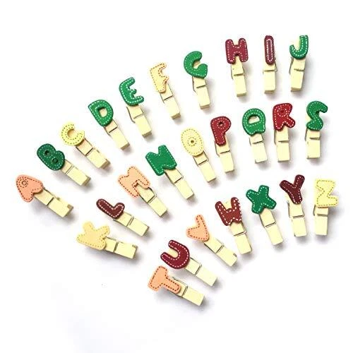 Wooden Mini Clothespins 26 Pieces Letters - Image 3 of 3
