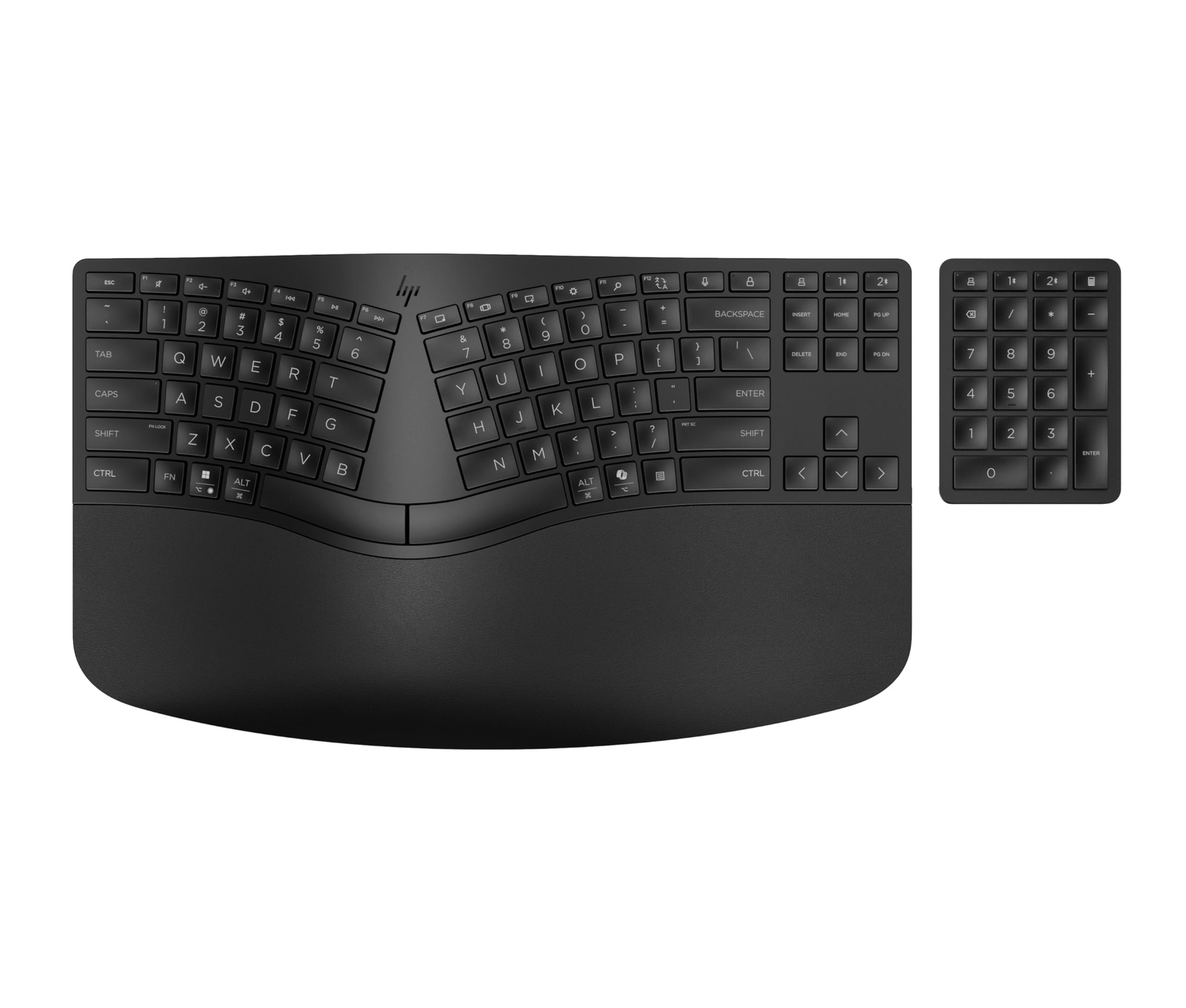 HP 960 Ergonomic Wireless Keyboard - Connect 3 Devices with Bluetooth & Unify...