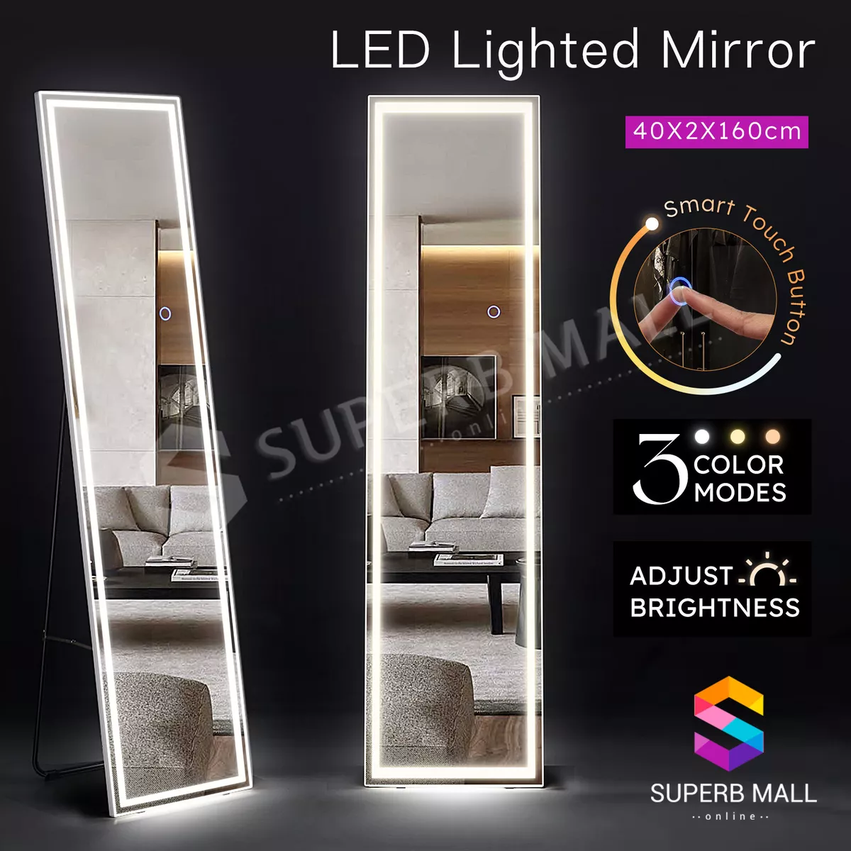 Led mirror long outlet
