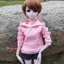 1/6 1/4 1/3 BJD Clothes Doll Sports Leisure Outfit Pink Hoodie  Black Short DF