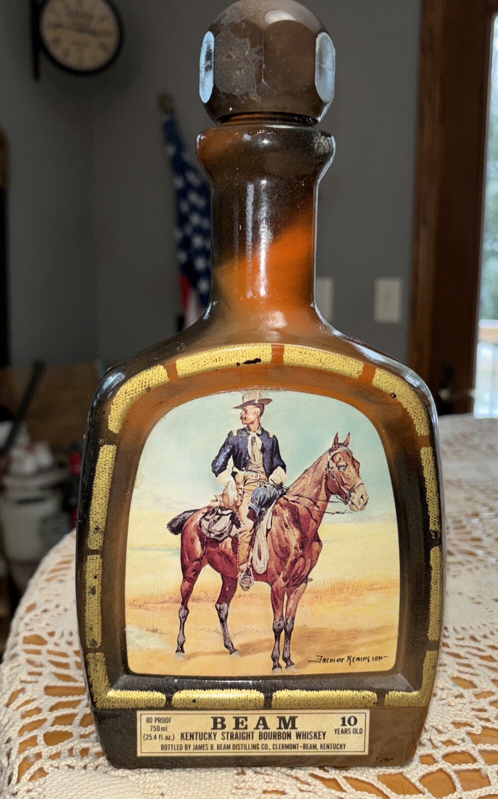 VTG DECANTER Jim Beam's Choice FREDERIC REMINGTON Art Empty COWBOY SERIES 1/3 eBay