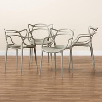4X Master Style Cafe Bar Patio Garden Kitchen Restaurant Dining Chairs in BEIGE
