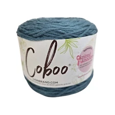 Lion Brand Coboo Yarn Color Denim Blue 107 One Cake 232 Yards Cotton Rayon New