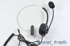 Telephone Monaural Headset Communication Mic 4-Pins crystal head Black