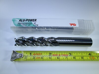 #ad NEW YG 36593 ALU POWER SOLID CARBIDE 1 2quot; END MILL LONG 4quot; LENGTH MILLING TOOL $59.75