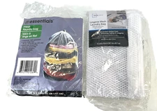 Mesh Laundry Bags Lot of 2 Home Essentials XL~36x24" & Mainstays Lingerie~15x18"