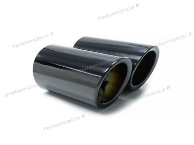 2x 68 Mm Schwarz Auspuffblenden Endrohrblende Für BMW 3er E90 E91 E92