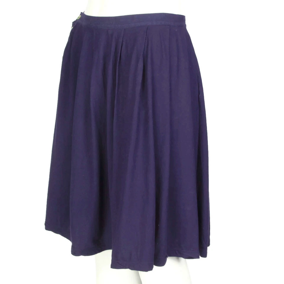 CALYPSO St. Barth Dark Blue Lightweight Pleated Button Side Skirt size Small 337 - Image 4 of 4