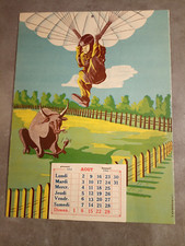 militaria calendrier parachutistes 1956 illustré par Fagianelli