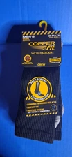 Copper Fit Copper Infused Crew Socks 3 Pair S/M Size Men 6-12 Women 8-12 Black
