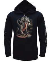 Fire Dragon Zip Hoodie Black Gothic 3D Printed Fantasy Graphic Sizes S-5XL