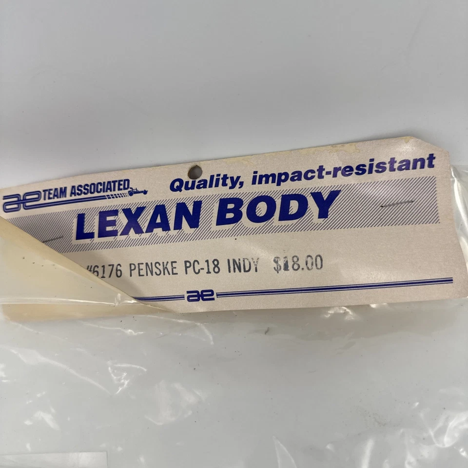 RARE Original Vintage Team Associated RC10L Penske PC-18 Clear Body 6176 - Image 2 of 4