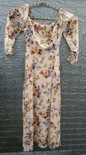 New Baltic Born Giselle Smocked Maxi Dress Blush Multicolor Floral Size L