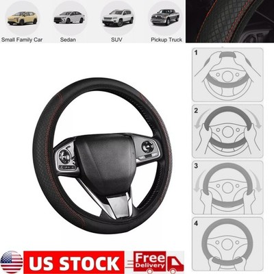 37cm-38cm Universal Car Steering Wheel Cover PU Leather Car Accessories Non-Slip