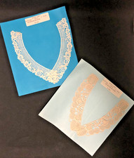 Vintage Queen craft lace trim collars  set of 2  1 white  1 natural