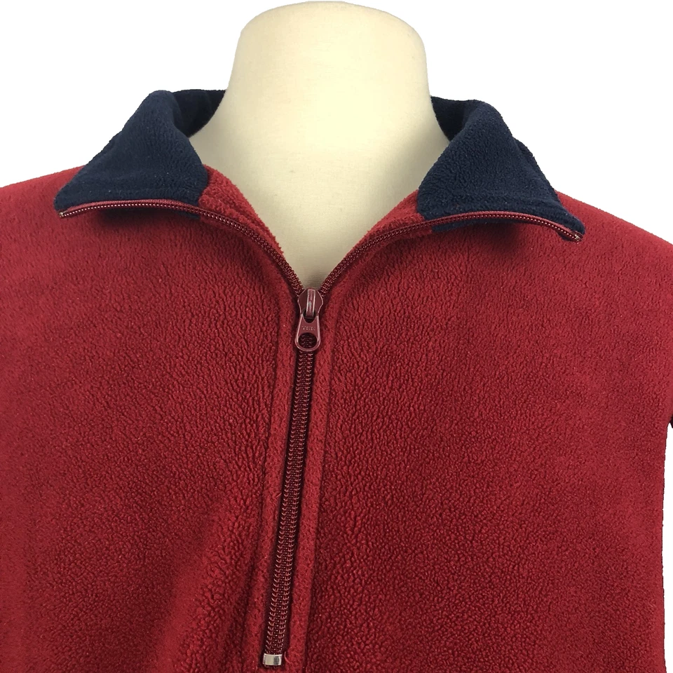 Camisa Pulôver de Lã Nautica Nautech!/4 Zíper Decote Simulado Vermelho Extra Grande Vintage Anos 90 - Imagem 2 de 4