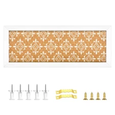 Long Decorative Cork Board for Walls Bulletin Board with Floral Print White F...