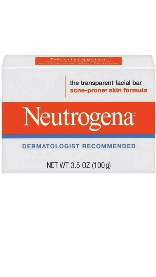 Barra de limpieza facial transparente Neutrogena jabón piel propensa al acné paquete de 6 3,5 oz Foto 2 de 3