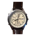 Seiko 7T32-7C60 Chronograph Alarm Vintage Quartz Watch White Dial Japan