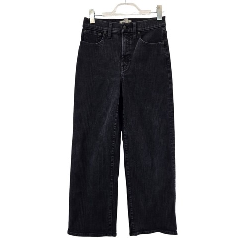 Madewell Perfect Vintage Wide Leg Jeans Womens 28 Black High Rise Cropped