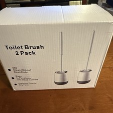 Toilet Brush  2 Pack  Toilet Bowl Brush and Holder w/Ventilated Holder  New