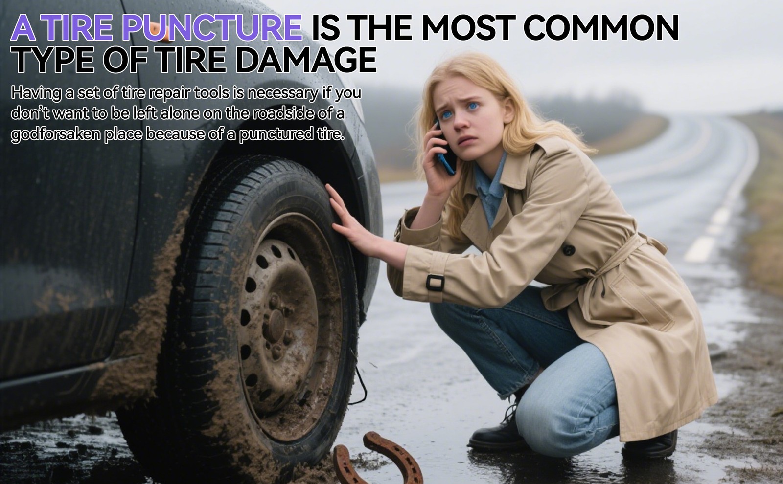 AUTOXBERT Tire Repair Kit Tire Recovery Tool Offroad Plugs For Tubeless Tire