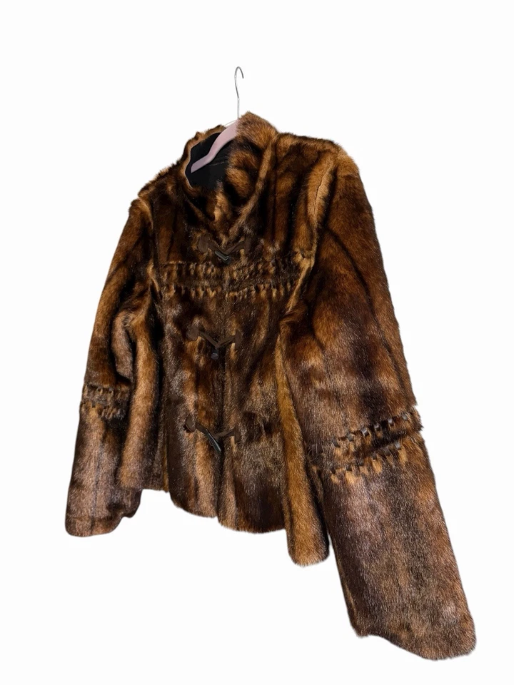 Chaqueta de gamuza de piel sintética reversible db Studio talla M Penny Lane cremallera con palanca acogedora elegante Foto 4 de 4