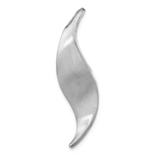 Sterling Silver Rhodium-plated Brushed & Polished Curved Chain Slide Pendant