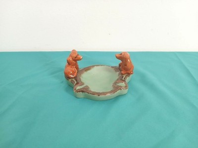 Art Deco Keramik Aschenbecher Schale Hunde Dackel