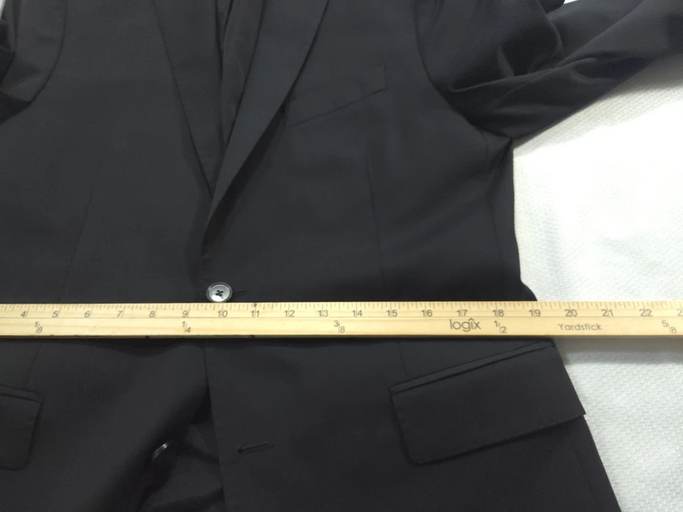 Blazer J Lindeberg Para Hombres 37R Negro Tolva Suave Lana Chaqueta Abrigo Sin Construir Foto 4 de 4