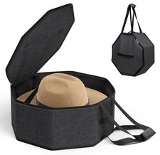 SLEEPING LAMB Hat Box for Travel and Storage, Collapsible Cowboy Cap Organize...