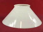 ANTIQUE OPAL MILK GLASS SLANT SHADE FOR VICTORIAN HANGING OIL LAMP 14"