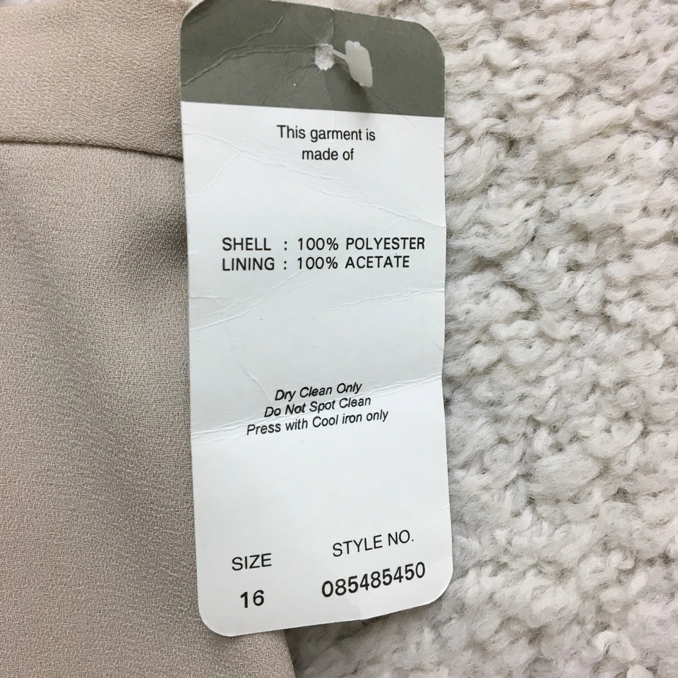 NUEVA Falda Adrianna Papell 16 Adulto Beige Maxi Recta Lápiz Abertura Lateral Para Mujer Foto 4 de 4