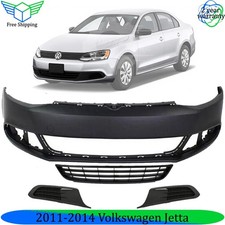 Front Bumper Cover  Lower Grille Assembly Kit For 2011-2014 Volkswagen Jetta