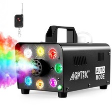 AGPTEK Fog Machine, 500W Portable Led Smoke Machine with Lights Red, Blue, Gree