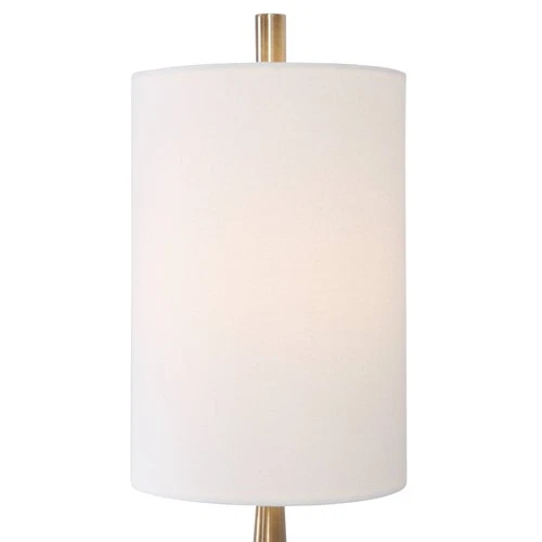 Modern Buffet Table Lamp 40" Tall Brass White Drum Shade for Bedroom Living Room - Picture 5 of 8