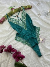 Savage X Fenty Green Lace Bodysuit Open Back Lingerie Rihanna Collection NWT