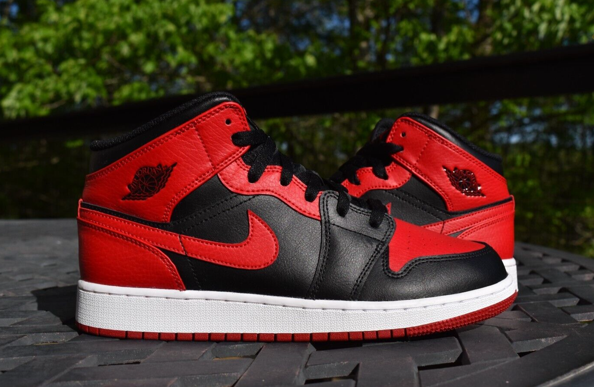 Nike Air Jordan 1 Mid GS 'Banned' 2020 554725-074 Youth Size 7Y | eBay